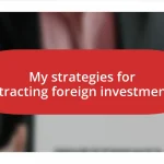 My strategies for attracting foreign investments